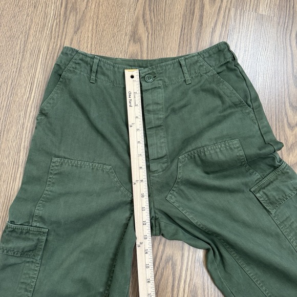 Universal Thread Pants Womens 4 Green Barrel Horseshoe Crop Cargo Cotton Twill - Picture 10 of 12